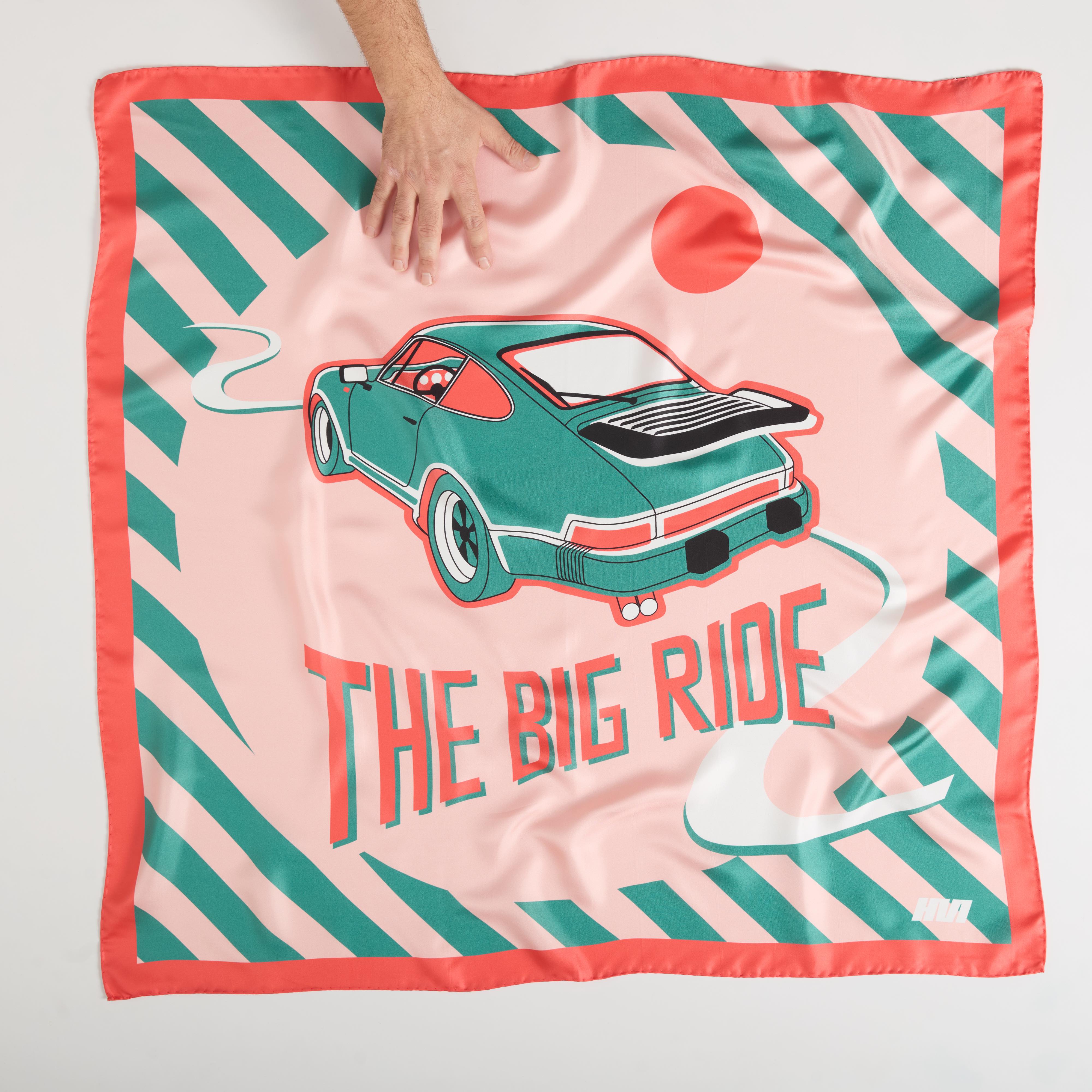 Foulard En Soie Vintage RS Renault Sport - Dimensions 86x88 Cm, Motif Bleu - Occasion
