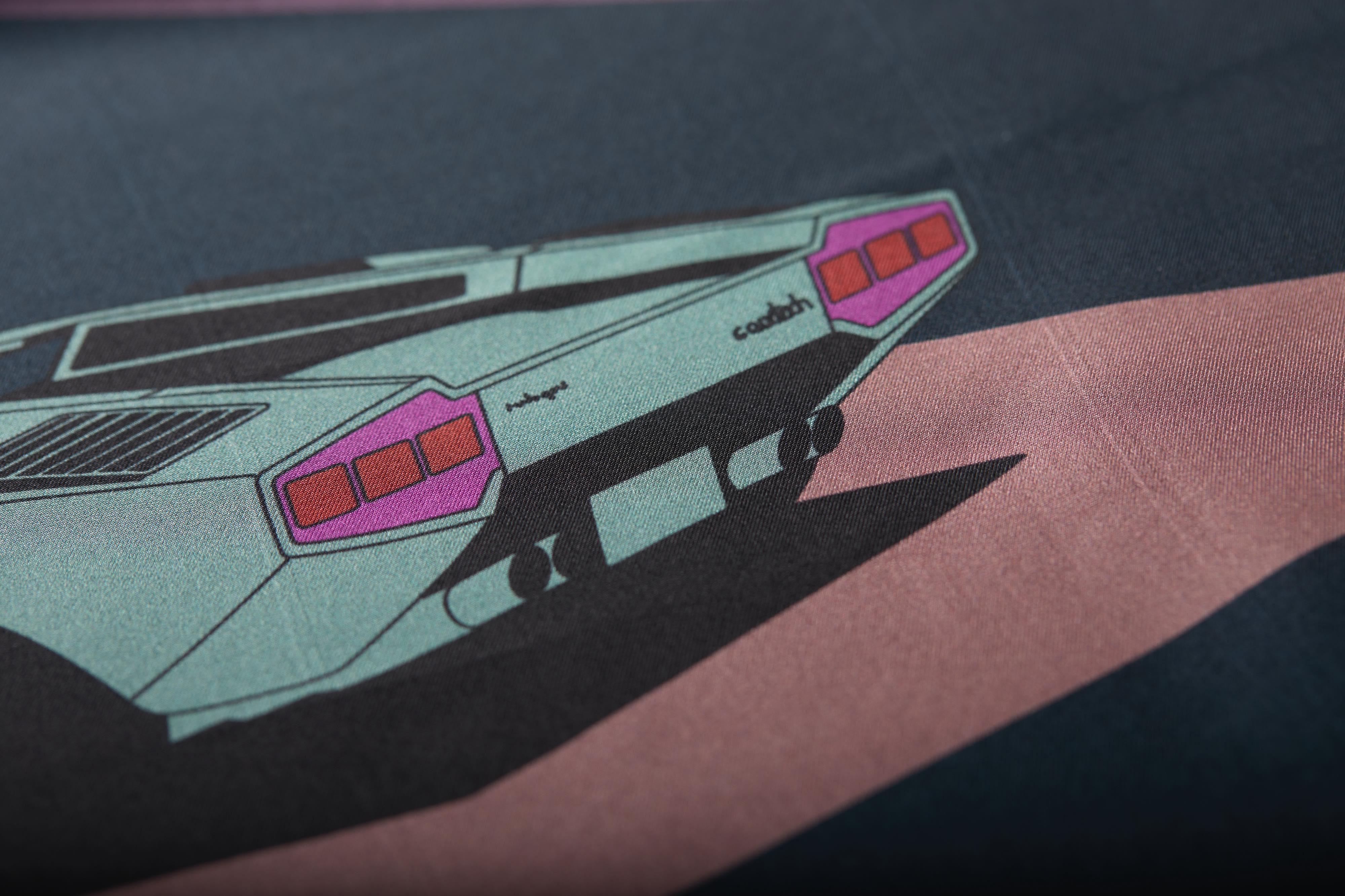 Silk Foulard Lambo Countach Roads Petrol