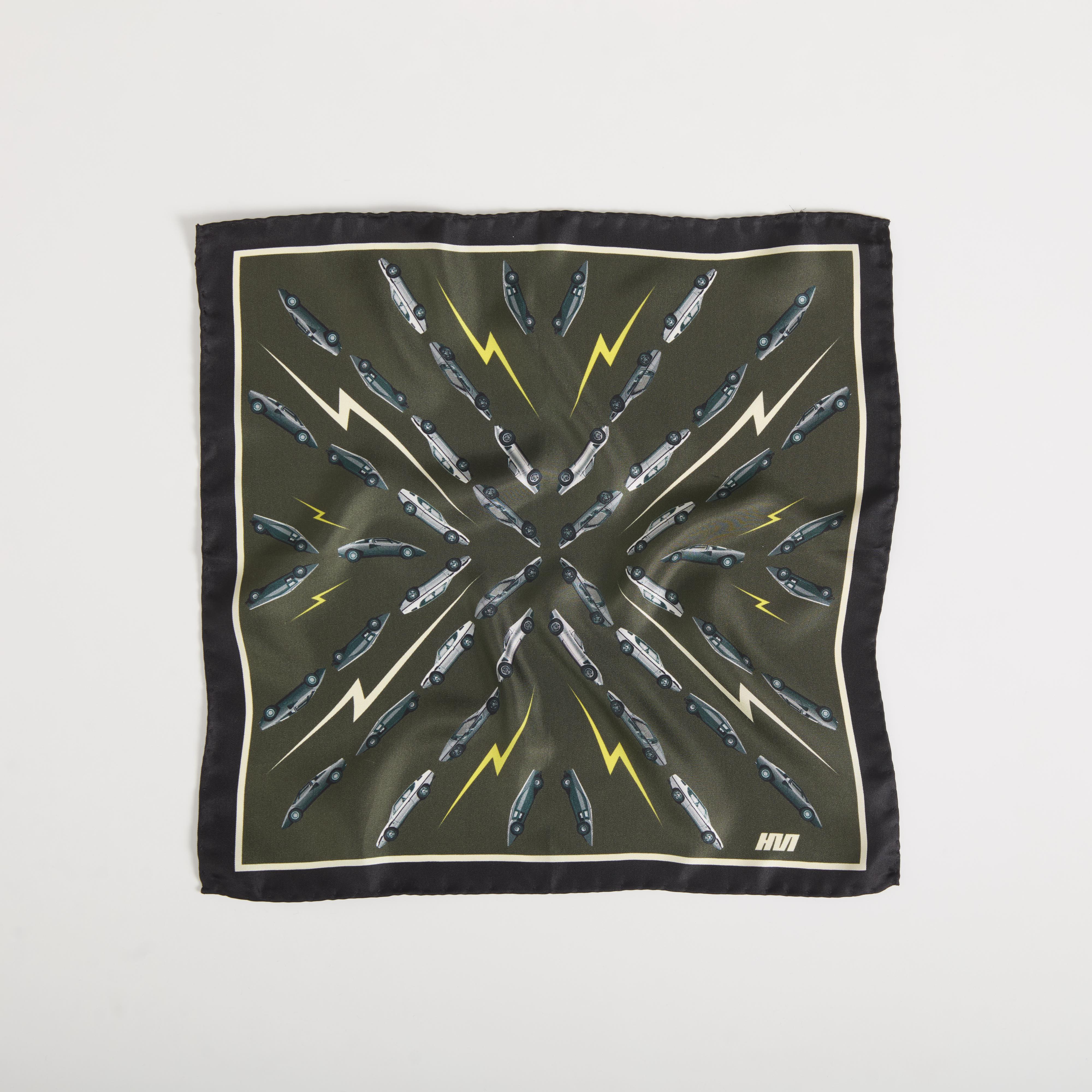 Silk Pochette Marcello Gandini produced in Como Italy, designed by Hannibal Motors.