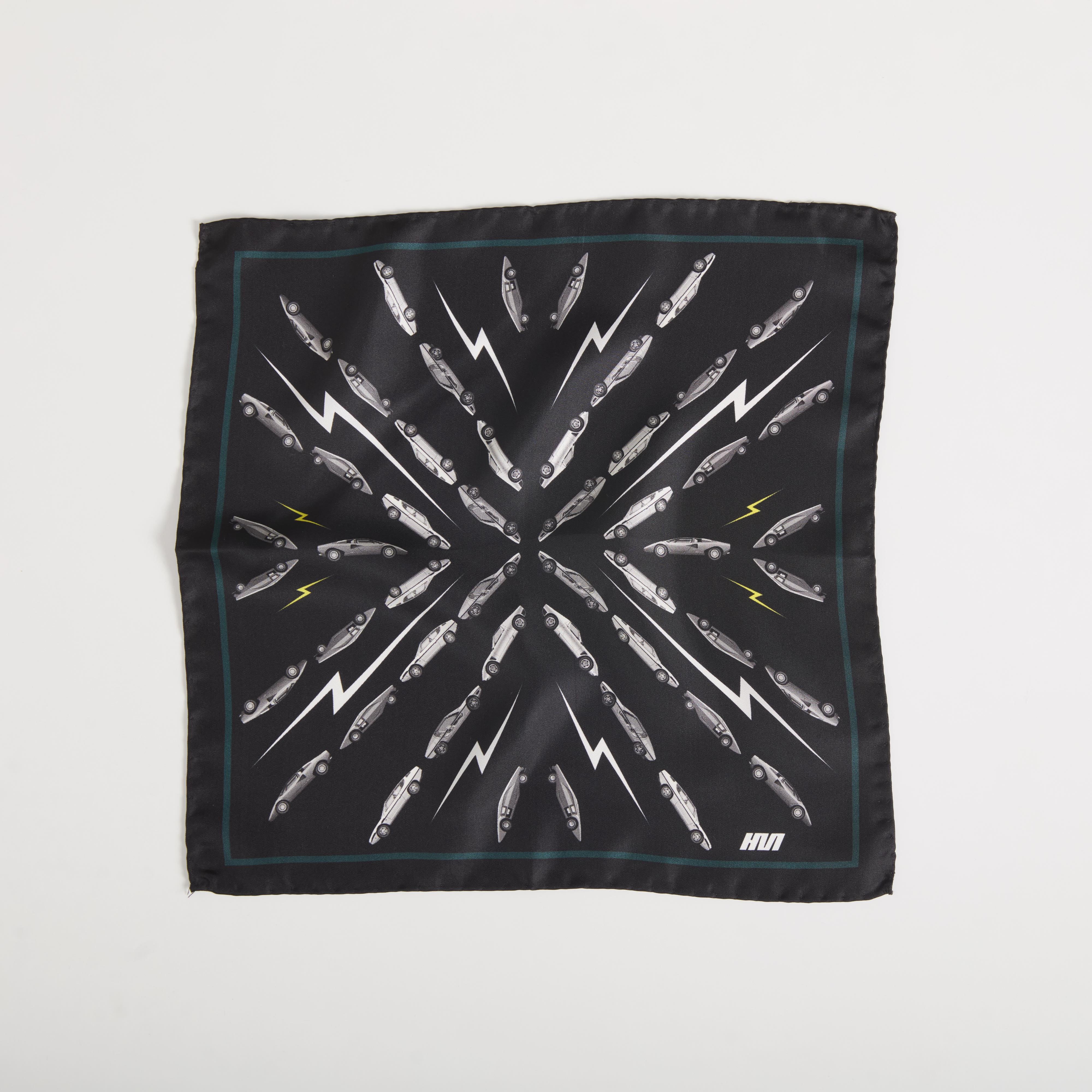 Silk Pochette Marcello Gandini produced in Como Italy, designed by Hannibal Motors.
